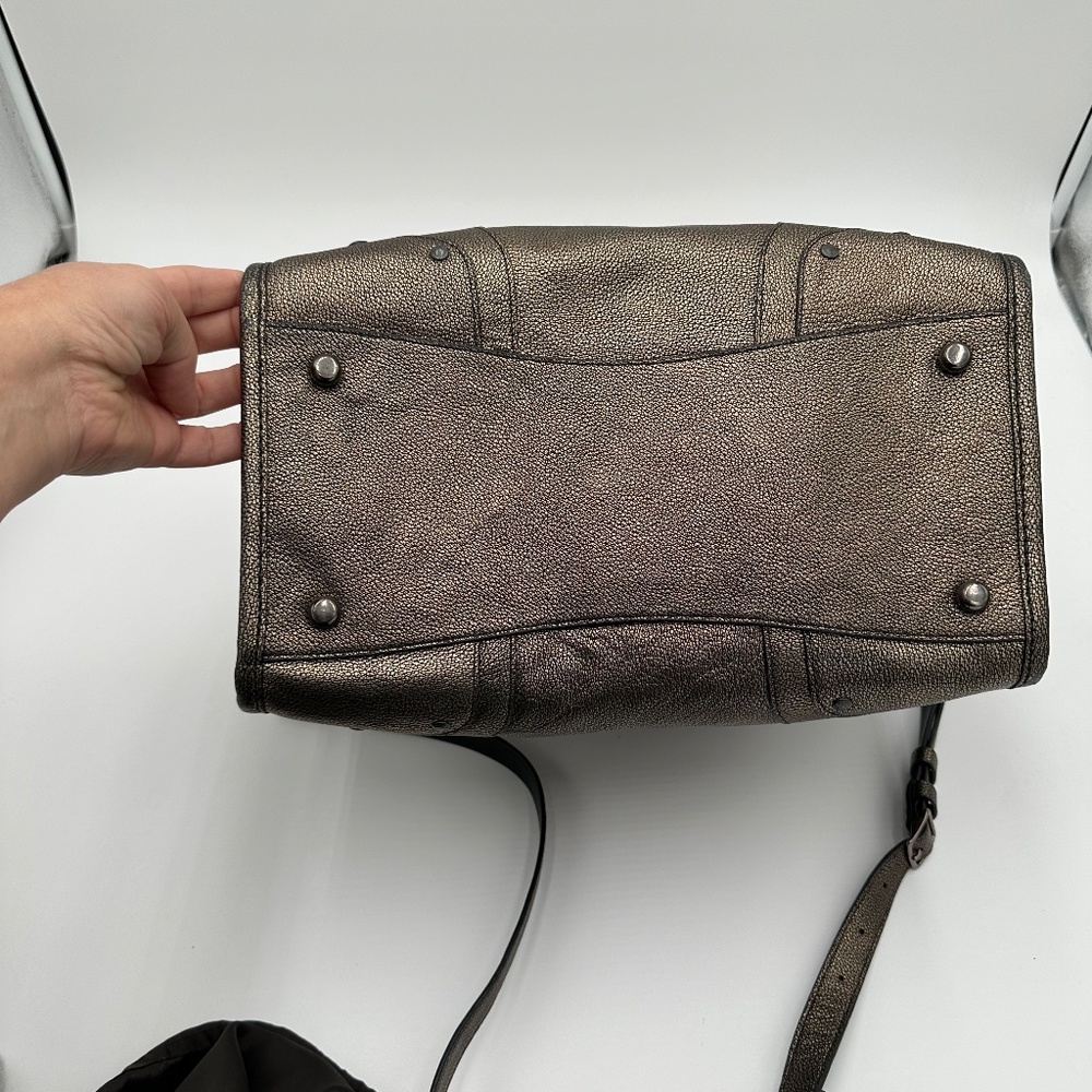 COACH RHYDER 33 ELEVATED SATCHEL" OIL SLICK" METALLIC LEATHER - Picture 5 of 13